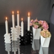 Holmegaard Connection candlestick, medium, opal white