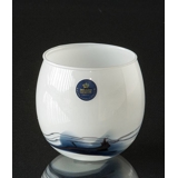 Holmegaard bowl/flower pot (mini size) Atlantis with blue decoration