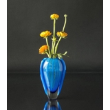 Cheap Oval Cobalt Blue Glass Vase, Hand Blown Glass Art,