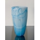 Glass Vase for large bouquet of flowers, Blue with White, Hand Blown Glass