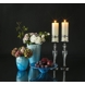 Glasurtepotte, kan også bruges til vase, blå med hvid, glaskunst,