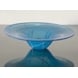 Billig glas bordfad - blåt med hvidt mønster, Mundblæst glaskunst,