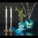 Glass Vase, or Flowerpot, Glass Art Flower pot, Blue with flowers, Hand Blown Glass,