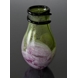 Large Glass Vase, Rosepink with Green colours, and snake decoration, 30cm, Hand Blown