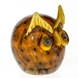 Student Owl, Symbol of Wisdom, Glass Sculpture, Yellow Colours, 13cm, Hand Blown Glass