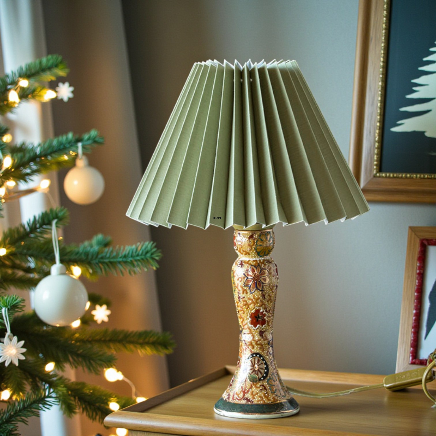 Kinesisk søjle bordlampe