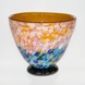 Large Glass bowl with light blue bottom 24x27cm, Glass Art, Hand Blown,