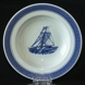 Royal Copenhagen/Aluminia  Tranquebar, blå, dyb tallerken med skib, skonnert, 23cm