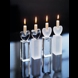 Holmegaard Heart candlestick, 1 clear/sandblæst & 1 frosted/clear