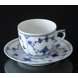 Blue fluted tableware Plain coffee cup and saucer Bing & Grondahl
