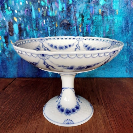 Empire stel opsats/skål på fod med gennembrudt kant, Bing & Grøndahl (MEGET SJÆLDEN)