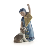 Elsa mit Welpe und Drachen, Royal Copenhagen Figur