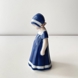 MINI Else mit blauem Kleid, Mini, Mädchen stehend mit Tasche, Royal Copenhagen Figur Nr. 083