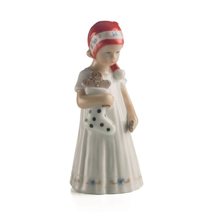 Else Girl in white dress and Christmas stocking, Royal Copenhagen figurine no. 093