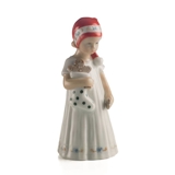 Else Girl in white dress and Christmas stocking, Royal Copenhagen