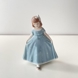 MINI Dansende pige med tyrkis kjole, mini, Pige stående med udbredt kjole, Royal Copenhagen figur nr. 100