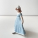 MINI Dansende pige med tyrkis kjole, mini, Pige stående med udbredt kjole, Royal Copenhagen figur nr. 100
