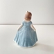 MINI Dansende pige med tyrkis kjole, mini, Pige stående med udbredt kjole, Royal Copenhagen figur nr. 100