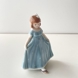 MINI Dansende pige med tyrkis kjole, mini, Pige stående med udbredt kjole, Royal Copenhagen figur nr. 100