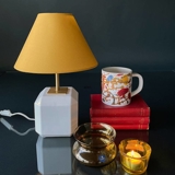 White Milano lamp with brass fitting