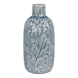 Vase aus Keramik, blau mit Muster