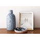 Vase aus Keramik, blau mit Muster