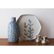 Vase aus Keramik, blau mit Muster