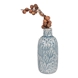 Vase aus Keramik, blau mit Muster