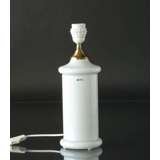 Hvid bordlampe i glas med messing montering (Ligner Holmegaard apoteker)