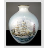 Windjammer vase with no. 2 motif of the ship The Eagle, Bing & grondahl