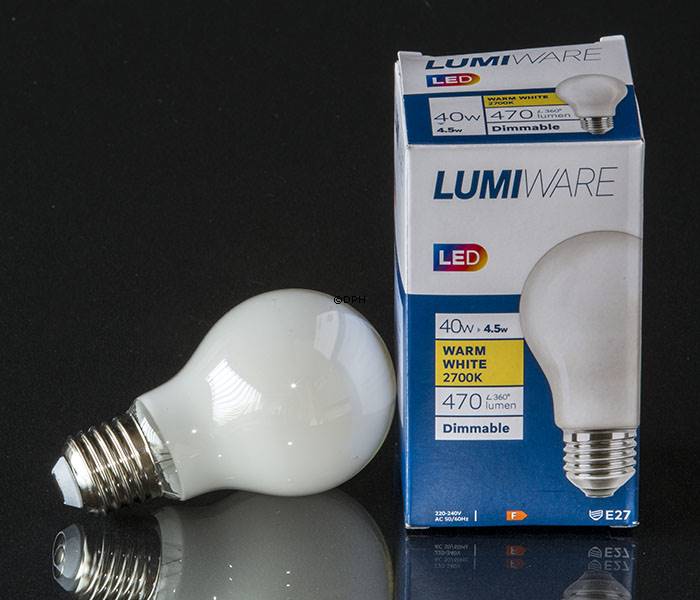 LED standard bulb E27 5 W 470 lm to 40 watts), 2700K Very Warm White light No. 659 | DPH Trading