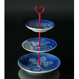 Fittings for cake stand, red finish, Heart Handle, 2-3 layer
