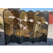 Kinesisk væg panel med buer,  6-fløjet (skillevæg) Guld med fugle  Bredde 250 Højde 180cm (udstillingsmodel)