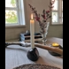 Candlestick made of Danish polished natural stone, each one is unique.