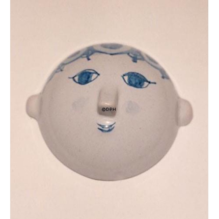 Wiinblad Maske, klein, handbemalt, Blau / Weiß oder mehrfarbig