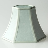Hexagonal lampshade height 16 cm, light green silk fabric