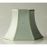 Hexagonal lampshade height 22 cm, light green silk fabric