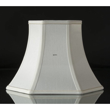 Hexagonal lampshade height 22 cm, white silk fabric