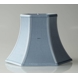 Hexagonal lampshade height 22 cm, light blue coloured silk fabric