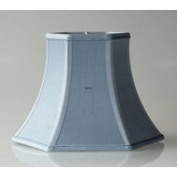 Sekskantet lampeskærm 22 cm i højden, lys blå silke