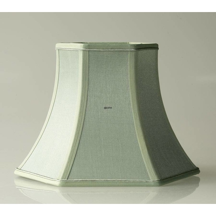 Hexagonal lampshade height 24 cm, light green silk fabric