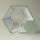 Sekskantet lampeskærm 24 cm i højden,  lys grøn silke