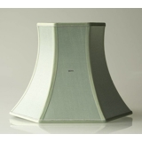 Hexagonal lampshade height 29 cm, light green silk fabric