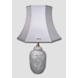 Hexagonal lampshade height 29 cm, white silk fabric