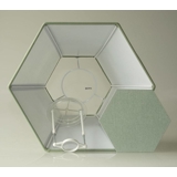 Hexagonal lampshade height 33 cm, light green silk fabric