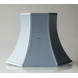 Hexagonal lampshade height 33 cm,  light blue silk fabric