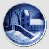 Church at winter time Aluminia plaquette, Merry Christmas