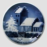 Kirke i sne Aluminia plaquette, Glædelig Jul