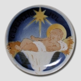 The infant in his manger Aluminia Plaquette, Merry Christmas
