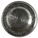 1995 Astri Holthe Norwegian Pewter Christmas plate, Christmas Mail